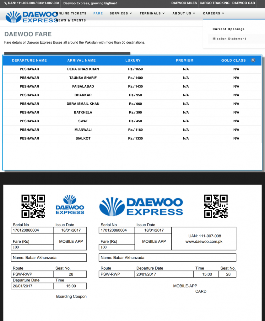 Daewoo Hacked Ticket